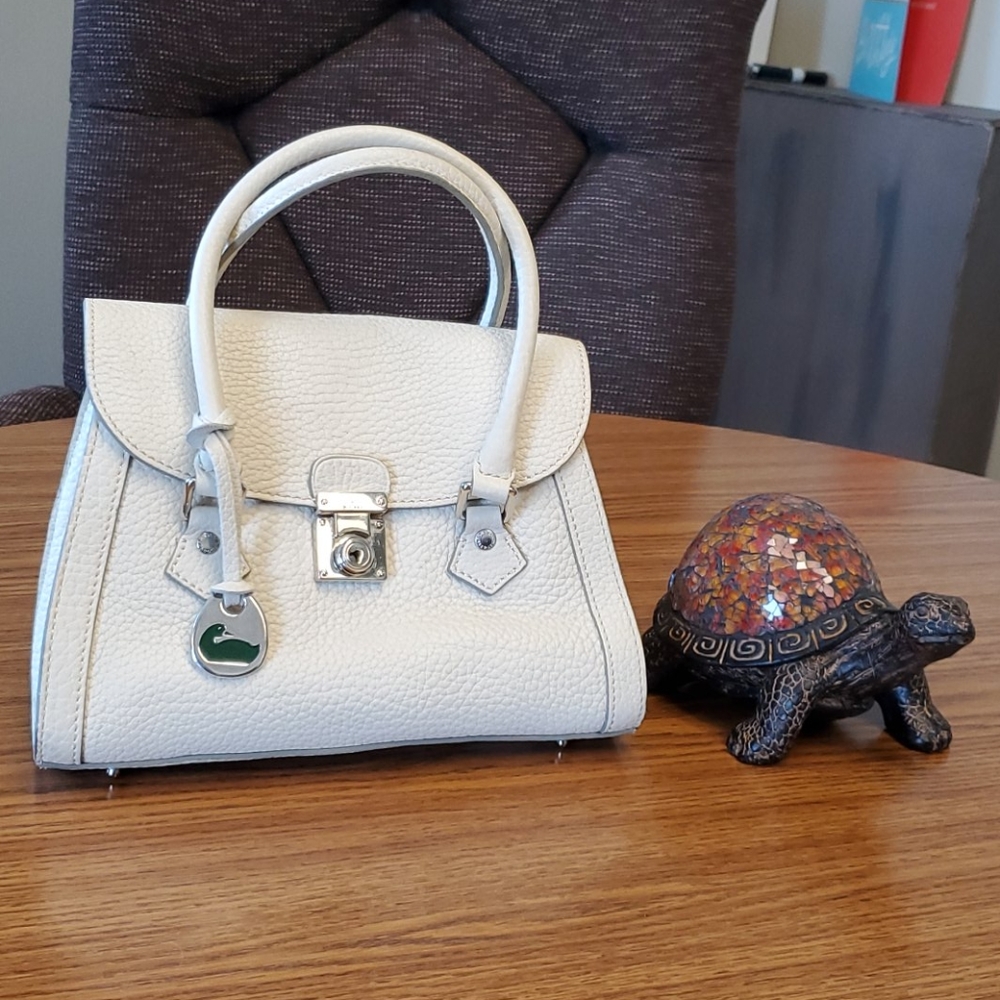 Dooney & Bourke Cream Pebble leather satchel